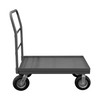 Platform Truck, 12 Gauge, 1000 lbs Capacity, 24 x 72, Lipped Deck, 8 x 2-3/4 Pneumatic Casters - (2) Rigid, (2) Swivel, Gray
