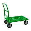 Platform Truck, 12 Gauge, 1000 lbs Capacity, 24 x 48, Perforated Flush Deck, 8 x 2-3/4 Pneumatic Casters - (2) Rigid, (2) Swivel, Green