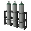 Gas Cylinder Rack, 3 Vertical Cylinders Capacity, 44 x 12 x 30, Black