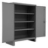 Extra Heavy Duty Cabinet, 12 Gauge, 48 x 24 x 66, 3 Adj Shelves, Recessed Doors, Cast Iron Pad-lockable Handle, Gray