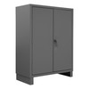 Extra Heavy Duty Cabinet, 12 Gauge, 48 x 24 x 66, 3 Adj Shelves, Recessed Doors, Cast Iron Pad-lockable Handle, Gray