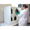 Justrite® Polyethylene Acid Safety Cabinet, for (36) 2-1/2 Liter bottles, 2-door, White