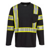Iona Plus Long Sleeve T-shirt, Black with Reflective Safety Tape