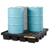 Justrite® Low Profile Spill Pallet, 4-Drum, Black Polyethylene