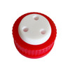Port Cap Kit for Solvent Delivery, GL45 with (3) 1/4-28 UNF Threaded Ports, Red, includes Plugs