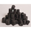 Picture of a 1 lb box containing Natural Rubber Stoppers with a single hole, offering various size selections (UN-RST00-H).
