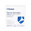 Dukal Woven Cotton Gauze Sponges, Gauze Sponge, 4" x 4", Sterile, 12-Ply, 2 per pack, 25 pk per box, 24 boxes per case