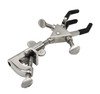 Universal Retort Clamp, 3 Prong, Double Adjustable, Non-Slip Vinyl Coated Grip, Holds Items up to 2.3", Swivel Bosshead, Fits Large Rods up to 21mm