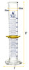Measuring Cylinder, 1000 ml, ASTM, Class B Tolerance +/-60 ml, Protective Collar, Hex Base, Blue Ink, 3.3 Borosilicate Glass Measuring Cylinder, 1000 ml, ASTM, Class B Tolerance +/-60 ml, Protective Collar, Hex Base, Blue Ink, 3.3 Borosilicate Glass