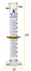 Measuring Cylinder, 100 ml, ASTM, Class A Tolerance +/-0.50 ml, Protective Collar, Hex Base, Blue Ink, 3.3 Borosilicate Glass