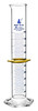 Measuring Cylinder, 500 ml, ASTM, Class B Tolerance +/-40 ml, Protective Collar, Hex Base, Blue Ink, 3.3 Borosilicate Glass