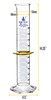 Measuring Cylinder, 500 ml, ASTM, Class B Tolerance +/-40 ml, Protective Collar, Hex Base, Blue Ink, 3.3 Borosilicate Glass