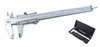 Vernier Caliper, 6", IME Type, Dual Scale Laser Graduations, Hardened, 0.05mm and 1/128" Accuracy, in Case, Carbon Steel