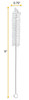 Bristle Cleaning Brushes with Fan-Shaped Ends, 9", Stainless Steel Wire Handle, for 0.6"- 0.8" Openings, case/12