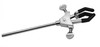 3 Prong Double Adjustable Universal Clamp, Non-Slip Vinyl Coated Rubber Jaws, 10" Overall Length