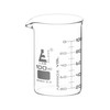 Beaker, 100 ml, ASTM, Low Form with Spout, Dual Scale, White Ink, Borosilicate Glass, case/12