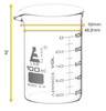 Beaker, 100 ml, ASTM, Low Form with Spout, Dual Scale, White Ink, Borosilicate Glass, case/12