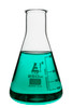 Erlenmeyer Flask, 250 ml, Borosilicate Glass, Narrow Neck, Conical Shape, White Graduations