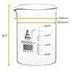 Beaker, 1000 ml, Low Form with Spout, White, 100 ml Graduations, 3.3 Borosilicate Glass Beaker, 1000 ml, Low Form with Spout, White, 100 ml Graduations, 3.3 Borosilicate Glass