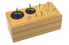Labs, Set of 9 Brass Hooked Weights, 10-1000g in Wooden Block