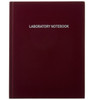 Nalgene® 6501-1000 Lab Notebook 186 Paper Pages, Gridded, Burgundy, 21.6 x 27.9cm, case/6