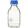 Borosilicate Glass Media Bottles, 500 ml, GL-45, Blue Caps, Schott, case/10