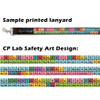 Top: Sample printed lanyard with custom logo 
Bottom: Custom Periodic Table of Elements Art Design © CP Lab Safety 2018