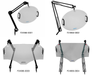 Bel-Art Plexiglass 15 x 24" splash shield double sided articulating arm, Each
