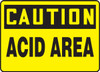 OSHA Safety Sign - CAUTION: Acid Area, 10" x 14", Pack/10