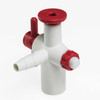 Polypropylene Stopcock with PTFE Plug, For 1/4 to 3/8 in. I.D. Tubing