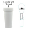 Flask-to-Bottle Easy Transfer Adapter, PTFE, 14/20 Inner to 13-425 Female Thread, each