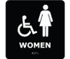 Message & Graphic Ada Braille Handicapped Women Entrance Sign Symbol
