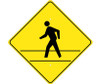 Pedestrian Crossing Sign Heavy Duty, Reflective Aluminum, 24" X 24"