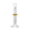 Eisco Labs Measuring Cylinder, 10ml, ASTM, Class A Tolerance +/-0.10ml, Protective Collar, Hexagonal Base, White Graduations, Borosilicate 3.3 Glass 