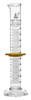 Eisco Labs Graduated Cylinder, 100mL, ASTM, Class A Tolerance +/-0.50mL, Protective Collar, Hexagonal Base, White Graduations, Borosilicate 3.3 Glass 