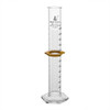Eisco Labs Graduated Cylinder, 250mL, ASTM, Class A Tolerance +/-1 ml, Protective Collar, Hexagonal Base, White Graduations, Borosilicate 3.3 Glass 