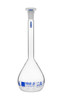 Eisco Labs Volumetric Flask, 192.2mL, Class A, Tolerance +/-0.15mL, Includes Calibration Certificate, Interchangeable 14/23 Polyethylene Stopper, White Graduation Mark, Borosilicate Glass 