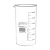 Eisco Labs Beaker, 600ml, Tall Form with Spout, White, 50ml Graduations, Borosilicate 3.3 Glass 