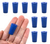 Eisco Labs Neoprene Stoppers, 1 Hole, Blue, Size 11mm Bottom, 14mm Top, 24mm L, pack/10 
