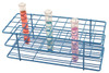 Eisco Labs Blue Epoxy Coated Steel Wire Test Tube Rack, 40 Holes, Outer D permitted of tubes 20-22mm or less, 4 X 10 Format 