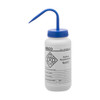 Eisco Labs Wash Bottle for Sodium Hypochlorite (Bleach), 500ml, Color Coded Safety Label (1 Color), Wide Mouth, Self Venting, LDPE 