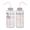 Eisco Labs Wash Bottle for Distilled Water, 1000ml, Color Coded Safety Label (2 Color), Wide Mouth, Self Venting, LDPE, pack/2 
