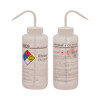 Eisco Labs Wash Bottle for Ethanol, 1000ml, Color Coded Safety Label (4 Colors), Wide Mouth, Self Venting, LDPE, pack/2 