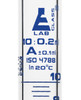Eisco Labs Graduated Cylinder, 10ml, Class A Tolerance +/-0.10ml, Round Base, Blue Graduations, Borosilicate 3.3 Glass 