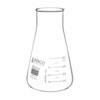 Eisco Labs Erlenmeyer Flask, 250mL, Wide Neck, ASTM, Dual Graduated Scale, Borosilicate Glass, Wide Neck Flasks, Conical Flasks, Glass Flasks 
