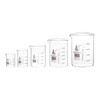 Eisco Labs Premium Beaker Set, 50ml, 100ml, 250ml, 600ml & 1000ml, Low Form, White Graduations, Borosilicate 3.3 Glass, pack/5 