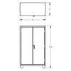 Steel 12 Gauge Cabinet, Heavy Duty, 48" W x 24" D x 78" H, Louvered Door, (128) Bins, (4) Shelves, 1900 lb. Capacity/Shelf
