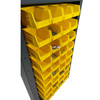 Steel Bin & Shelf Cabinet, Deep Door, 48" W x 24" D x 84" H, Full Bins, Fully Louvered, (163) Bins, 14-Gauge