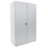 Steel Electronic Locking Cabinet, Deluxe, 48" W x 24" D x 78" H, Louvered Door, (3) Shelves, 1000 lb. Capacity/Shelf, 14-Gauge, White
