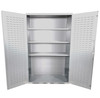 Steel Electronic Locking Cabinet, Deluxe, 48" W x 24" D x 78" H, Louvered Door, (3) Shelves, 1000 lb. Capacity/Shelf, 14-Gauge, White